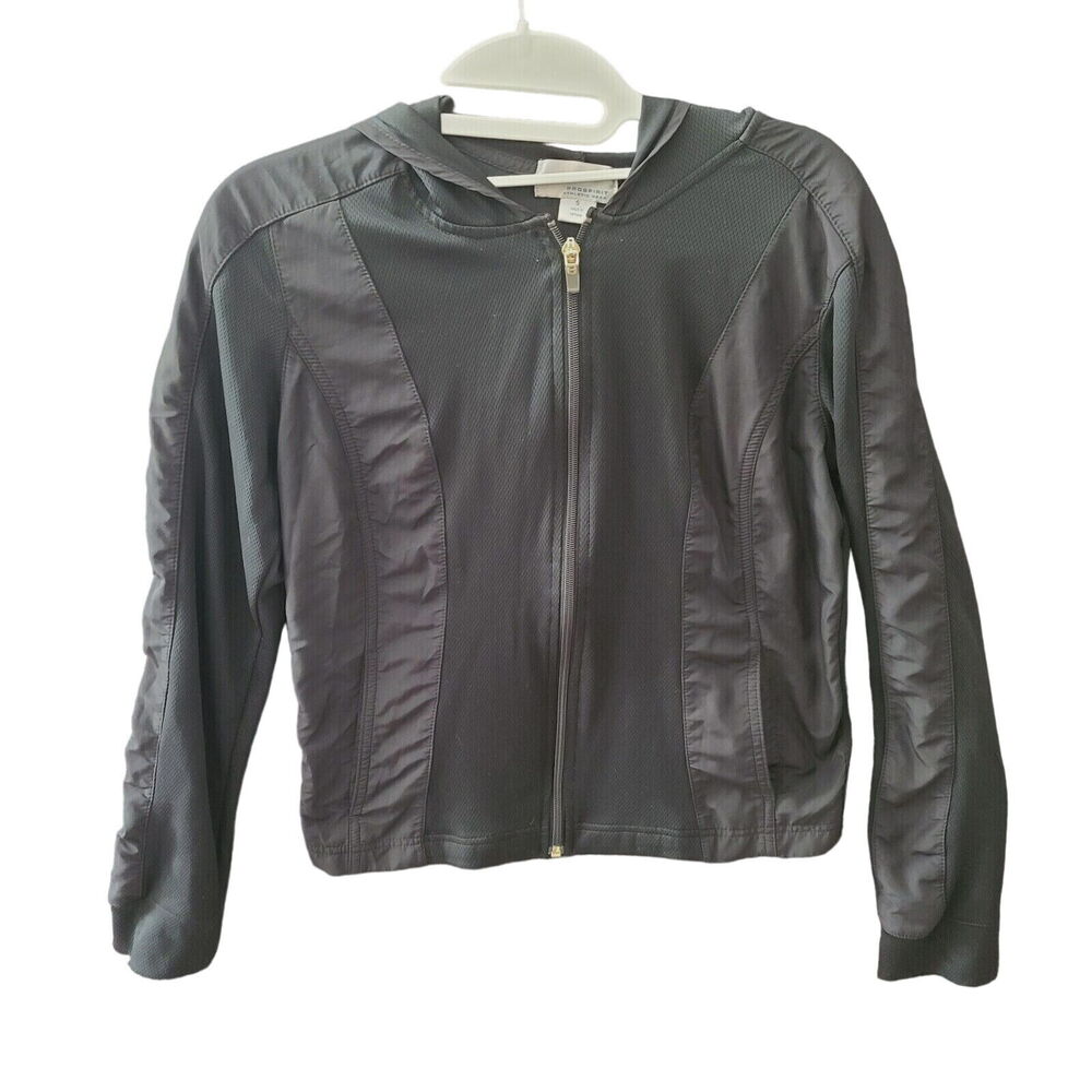 Prospirit Athletic Gear Womens Hooded Jacket Black Size Small 100% Polyester